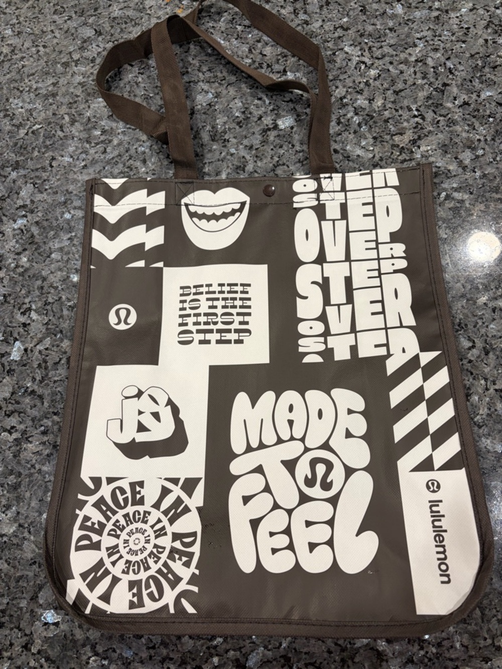 lululemon athletica Brown & Cream Graphic Tote